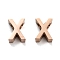 Ion Plating(IP) 304 Stainless Steel Charms, Alphabet, Rose Gold, Letter.X, 8x6x3mm, Hole: 1.8mm