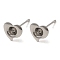 Non-Tarnish Heart 201 Stainless Steel Stud Earring Findings, Earring Settings with 304 Stainless Steel Pins, Stainless Steel Color, 7x7.5mm, Pin: 11x0.7mm, Tray: 2.8mm