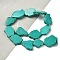 Natural Magnesite Beads Strands, Nuggets, Dyed, Turquoise Color, 31~40x22~34x6mm, Hole: 1mm, about 11~12pcs/strand, 15.55~15.94''(39.5~40.5cm)