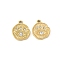 304 Stainless Steel Rhinestone Pendants, Eye Charms, Ion Plating(IP), Real 18K Gold Plated, 12x10x2mm, Hole: 1.4mm