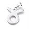 Non-Tarnish 304 Stainless Steel Pendants, Constellation/Zodiac Sign, Stainless Steel Color, Taurus, 30x26x1.5mm, Hole: 10x4mm