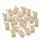 Brass Cubic Zirconia Charms, Letter, Clear, Real 18K Gold Plated, Letter.E, 10x6.5x1.5mm, Hole: 1mm