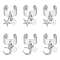 304 Stainless Steel Open Cuff Rings, with Alloy Moon Star Pendant, Stainless Steel Color, Adjustable, 2 styles, 3pcs/style, 6pcs/set