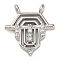 Brass Micro Pave Cubic Zirconia Pendants, Cadmium Free & Lead Free, Clear, 16.5x15x2mm, Hole: 1.2mm