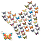 NBEADS 60 Pcs 12 Colors Butterfly Alloy Enamel Link Charm, Random Butterfly Connector Metal Pendant for Earrings Bracelets Necklace DIY Making Jewelry Making Accessories, Alloy Enamel