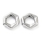 Non-Tarnish 201 Stainless Steel Beads, Hexagon, Stainless Steel Color, 17x19.5x4.5mm, Hole: 10.5x9.5mm
