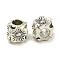 Tibetan Style Alloy Beads, Cadmium Free & Lead Free, Cube with Flower, Antique Silver, 6x6x6mm, Hole: 3.5mm, about 1315pcs/1000g