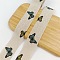 40M Cotton Linen Printed Ribbons, Garment Accessories, Flat, Butterfly, 1-5/8 inch(40mm), about 43.74 Yards(40m)/Roll