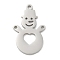 Christmas 304 Stainless Steel Chandelier Component Links, Laser Cut Snowman Links, Stainless Steel Color, 23x14.5x1mm, Hole: 1.5mm and 1.2mm