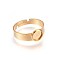 Adjustable 201 Stainless Steel Finger Rings Components, Pad Ring Base Findings, Flat Round, Golden, Size 7, 17~18mm, Inner Size: 6mm