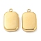 304 Stainless Steel Charms, Octagon Charm, Real 14K Gold Plated, 15x10x4mm, Hole: 1.4mm