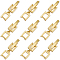 9Pcs Brass Fold Over Clasps, Bracelet, Necklace Jewelry Extender, Golden, 20~29mm, Link: 8x5.5x2mm, Clasp: 10x2x4mm