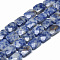 Natural Blue Spot Jasper Bead Strands, Faceted, Rectangle, 11x8x5mm, Hole: 1mm, about 18pcs/strand, 7.8 inch