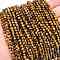 Natural Tiger Eye Beads Strands, Faceted, Round, Grade AB+, 3.5mm, Hole: 0.6mm, about 119pcs/strand, 15.35 inch(39cm)