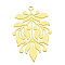 201 Stainless Steel Pendants, Laser Cut, Leaf, PVD Vacuum Plating, Golden, 36x24.5x1mm, Hole: 1.6mm