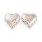 Brass Stud Earrings for Women, Lead Free & Cadmium Free, Heart, Platinum, 30.5x30.5mm