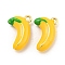 Brass Enamel Pendants, Cadmium Free & Nickel Free & Lead Free, Real 18K Gold Plated, Banana, 14.5x10x4.5mm, Hole: 1.5mm