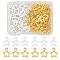 100Pcs 2 Color Tibetan Style Alloy Charms, Star, Christmas, Golden & Silver, 14x10x2mm, Hole: 1.5mm, 50pcs/color