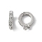 Brass Micro Pave Cubic Zirconia Pendants Bails, Lead Free & Cadmium Free, Long-Lasting Plated, Rack Plating, Platinum, 12.5x10x2.5mm, Hole: 0.7mm