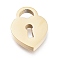 304 Stainless Steel Pendants, Laser Cut, Heart Lock, Golden, 11.7x8.7x1.7mm, Hole: 2.5x3.5mm