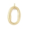 Rack Plating Brass Pendants, Long-Lasting Plated, Lead Free & Cadmium Free, Oval, Real 18K Gold Plated, 20.5x12x3mm, Hole: 1.2mm