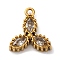 Ion Plating(IP) 304 Stainless Steel Cubic Zirconia Pendants, Real 18K Gold Plated, Clear, 11.5x10.5x2.5mm, Hole: 1.2mm