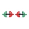 Handmade Seed Beads Links Connectors, with Elastic Thread, Loom Pattern, Lip with Flag of Italy, Colorful, 27x47.5x1.5mm, Hole: 2.5mm
