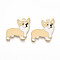 Alloy Enamel Pendants, Cadmium Free & Lead Free, Light Gold, Welsh Corgi, Moccasin, 23x24.5x1mm, Hole: 1.6mm
