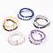Natural Mixed Gemstone Stretch Bracelets, with 304 Stainless Steel Beads, Cardboard Jewelry Box Packing, 2 inch~2-1/4 inch(52~57mm), 3strands/set