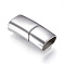 Tarnish Resistant Polished 304 Stainless Steel Magnetic Clasps with Glue-in Ends, Rectangle, Stainless Steel Color, 29x14x8.5mm, Hole: 6x12mm