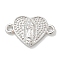 Rack Plating Brass Religion Heart Virgin Mary Connector Charms, Long-Lasting Plated, Lead Free & Cadmium Free, Platinum, 10x15.5x2.2mm, Hole: 1.6mm