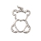 Hollow Bear Rack Plating Brass Pendants, Lead Free & Cadmium Free, Long-Lasting Plated, Platinum, 20x15.5x1.5mm, Hole: 3.5mm