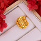 Brass Adjustable Finger Rings, Golden, Horse Eye, Inner Diameter: Adjustable