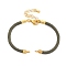 Nylon Cords Bracelet Makings Fit for Connector Charms, with Brass Findings and 304 Stainless Steel Lobster Claw Clasps, Long-Lasting Plated, Medium Sea Green, 6-1/2~6-3/4 inch(16.5~17cm), Hole: 1.8mm