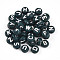Opaque Acrylic Beads, Flat Round with Letter, Dark Slate Gray, 7x4mm, Hole: 1.6mm, about 3846pcs/500g