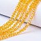 Electroplate Glass Beads Strands, AB Color Plated, Faceted, Rondelle, Orange, 2.3~2.7x2mm, Hole: 0.4mm, about 144~150pcs/strand, 28~29cm