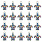 20Pcs 304 Stainless Steel Pendants, Tortoise, Rainbow Color, 18.5x15x3mm, Hole: 1.8mm