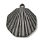 Ion Plating(IP) 304 Stainless Steel Pendants, Shell Shape Charm, Black, 20.5x17.5x1.8mm, Hole: 1.5mm