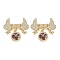 Brass Micro Pave Cubic Zirconia Lapel Pins, Angel, Long-Lasting Plated, Cadmium Free & Lead Free, Rack Plating, Golden, 32.5x34.5mm