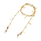 Brass Eyeglasses Chains, Neck Strap for Eyeglasses, with Lobster Claw Clasps, Cable Chains and Rubber Loop Ends, Moon & Star & Lightning Bolt, Golden, 27.55 inch(70cm)