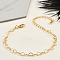 Brass Heart Link Bracelets for Women, Long-Lasting Plated, 901 Stainless Steel Clasp, Lead Free & Cadmium Free, Real 18K Gold Plated, 6-1/4 inch(16cm)+extender: 50~60mm