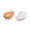 Fruit Alloy Enamel Charms, Pawpaw, Platinum, Orange, 16.5x12x1.5mm, Hole: 1.5mm