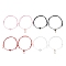 2Pcs 2 Style Heart & Skeleton Key Alloy Enamel Braided Bead Bracelets Set, Adjustable Couple Bracelets, Mixed Color, Inner Diameter: 2-5/8~3-7/8 inch(6.6~9.8cm), 1Pc/style