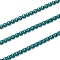Spray Painted Brass Box Chains, Venetian Chains, with Spool, Unwelded, Light Sea Green, 2x2.5x2.5mm
