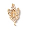 Brass Micro Pave Cubic Zirconia Connector Charms, Nickel Free, Butterfly Links, Golden, Lavender, 27x14x2.5mm, Hole: 1.5mm