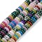 Natural & Synthetic Mixed Stone Beads Strands, Rondelle, Mixed Dyed and Undyed, 6~6.5x2~2.5mm, Hole: 1mm, about 181~191pcs/strand, 15.16~15.35''(38.5~39.1cm)