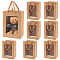BENECREAT 8 Pack Transparent Window Brown Kraft Paper Bags, 13.7x9.8x7.1inch Gift Bag with Handles for Birthday, Wedding, Party, Anniversary