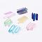 Electroplated Natural Quartz Crystal Graduated Beads Strands, Nuggets, Top Drilled, Mixed Color, 21~43x5~13mm, Hole: 1mm, 3pcs/set
