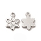 Rack Plating Brass Charms, Flower Charm, Platinum, 9.5x7.5x1mm, Hole: 0.8mm