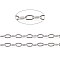 Tarnish Resistant 304 Stainless Steel Cable Chains, Soldered, with Card Paper, Flat Oval, Stainless Steel Color, Links: 4x2x0.5mm, about 32.8 Feet(10m)/card